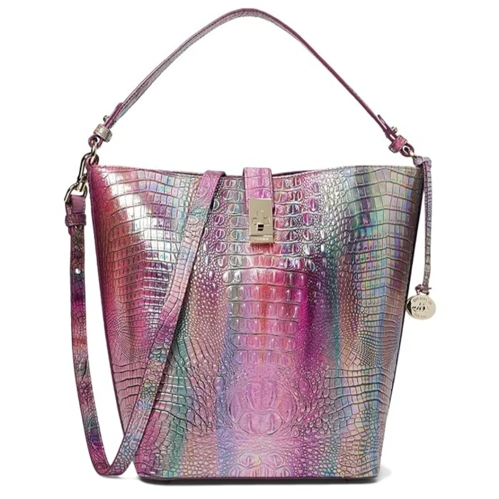 ✨️💜 BRAHMIN Melbourne Ombre shira magical mini bucket crossbody ✨️💜 - Picture 1 of 8